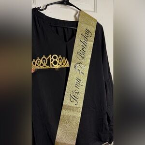 Gold 18th Birthday Tiara and Sash Set